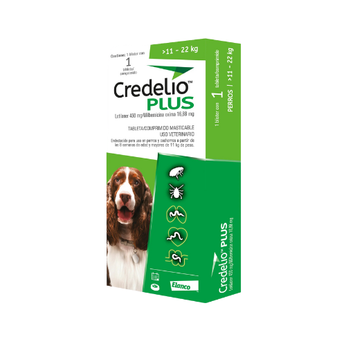 TABLETA MASTICABLE ANTIPULGAS CREDELIO PLUS x 1 UNIDAD (de 11 - 22 kg)