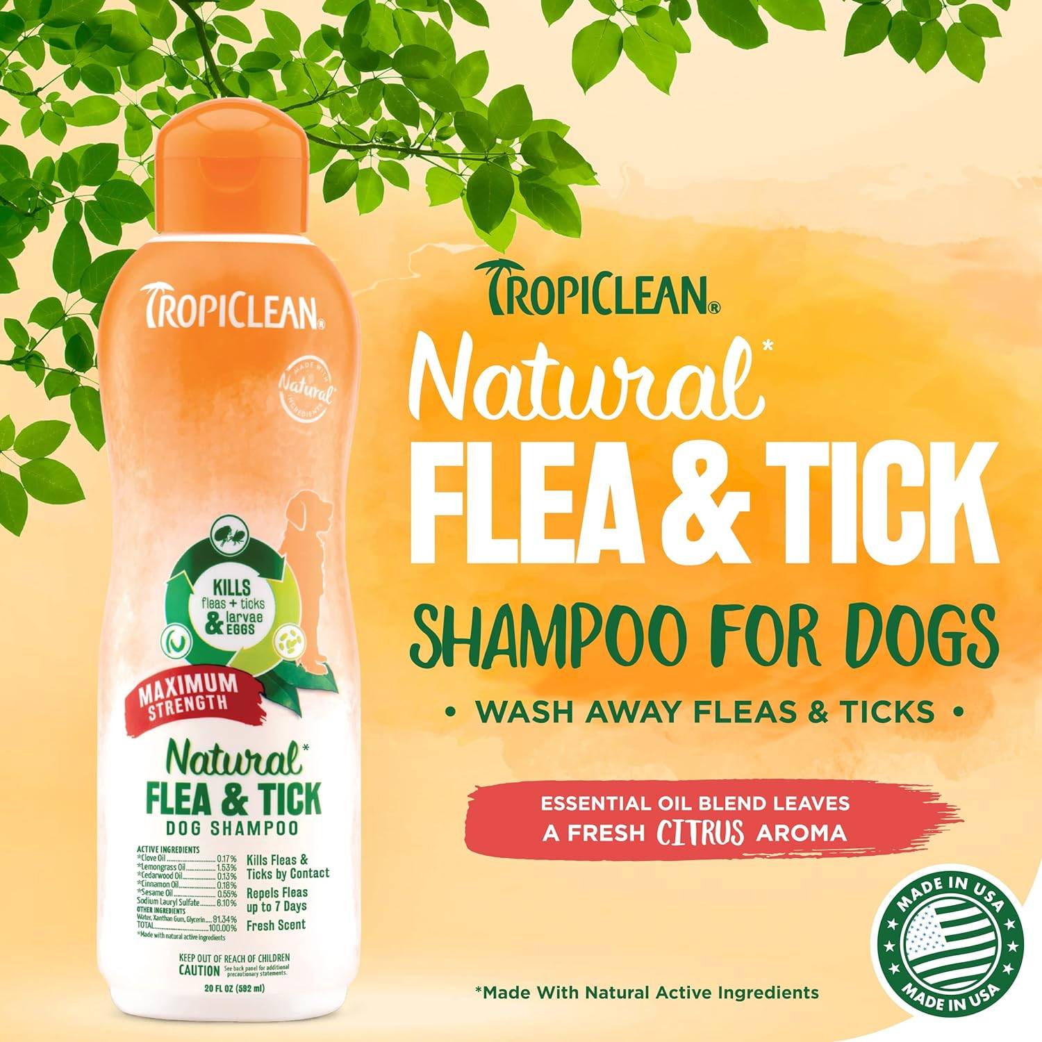 Tropiclean Kills Fleas+Ticks & Larvae Eggs Shampoo Comida y